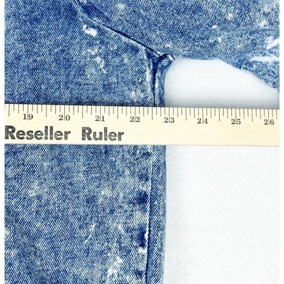 Vintage 80s Dawn Jean Jacket Large Denim Stone Wash Pleated Pockets - Picture 8 of 9